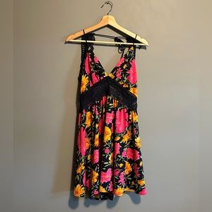 Shein floral backless dress